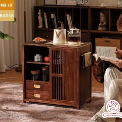 Xe trà di dộng tủ kệ trà kết hợp bàn pha trà đa năng cao cấp BX038