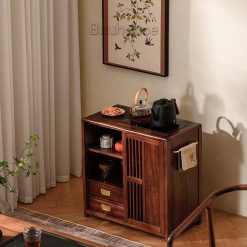 Xe trà di dộng tủ kệ trà kết hợp bàn pha trà đa năng cao cấp BX038