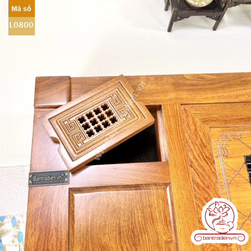 bộ bàn pha trà điện thông minh đa năng cao cấp gỗ hương L08
