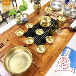 Bộ bàn pha trà điện thông minh đa năng cao cấp gỗ hương L0828 có ngăn kéo để đồ và khay đốt trầm