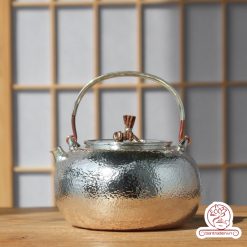 ấm bạc đun nước pha trà nguyên chất 9999 cao cấp chế tác thủ công toàn phần, ấm đun nước bạc nguyên chất