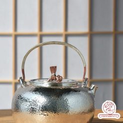ấm bạc đun nước pha trà nguyên chất 9999 cao cấp chế tác thủ công toàn phần, ấm đun nước bạc nguyên chất