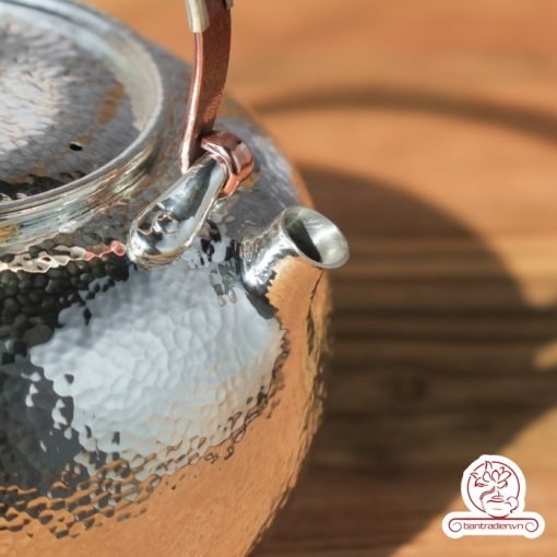 ấm bạc đun nước pha trà nguyên chất 9999 cao cấp chế tác thủ công toàn phần, ấm đun nước bạc nguyên chất