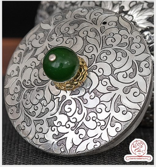 ấm bạc đun nước pha trà nguyên chất 9999 cao cấp chế tác thủ công toàn phần, ấm đun nước bạc nguyên chất