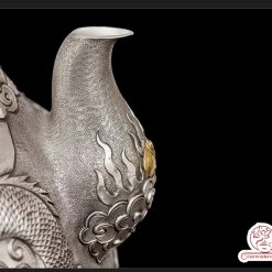 ấm bạc đun nước pha trà nguyên chất 9999 cao cấp chế tác thủ công toàn phần, ấm đun nước bạc nguyên chất