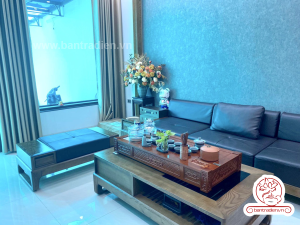 Ảnh thực tế bộ bàn trà điện cao cấp gỗ hương L08