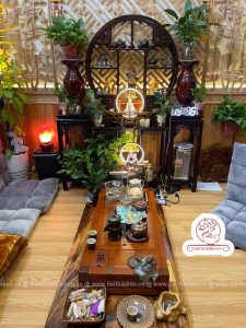 Ảnh thực tế bộ bàn trà điện cao cấp gỗ hương L08