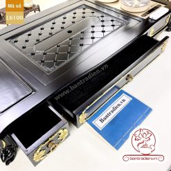 Bộ bàn pha trà điện thông minh đa năng cao cấp phong cách tân cổ điển vẽ vàng L6100 có ngăn kéo để đồ và khay đốt trầm