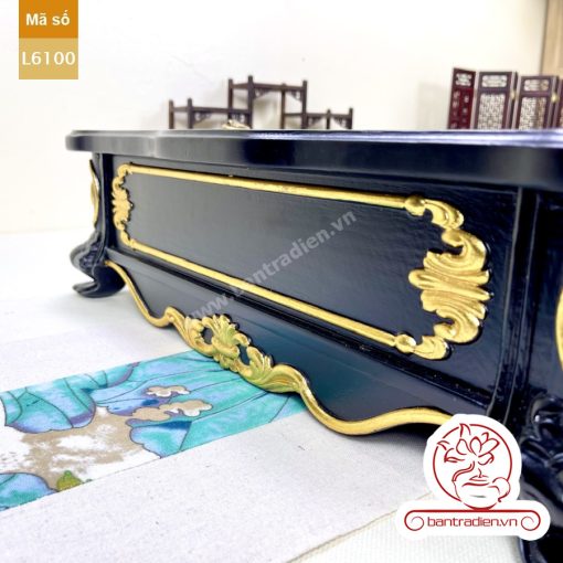 Bộ bàn pha trà điện thông minh đa năng cao cấp phong cách tân cổ điển vẽ vàng L6100 có ngăn kéo để đồ và khay đốt trầm