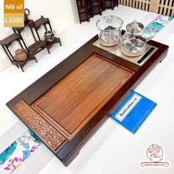bàn trà điện thông minh đa năng cao cấp gỗ mun L3300