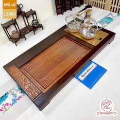 bàn trà điện thông minh đa năng cao cấp gỗ mun L3300
