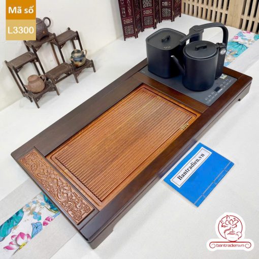 bàn trà điện thông minh đa năng cao cấp gỗ mun L3300