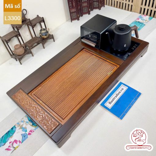 bàn trà điện thông minh đa năng cao cấp gỗ mun L3300