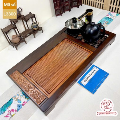 bàn trà điện thông minh đa năng cao cấp gỗ mun L3300