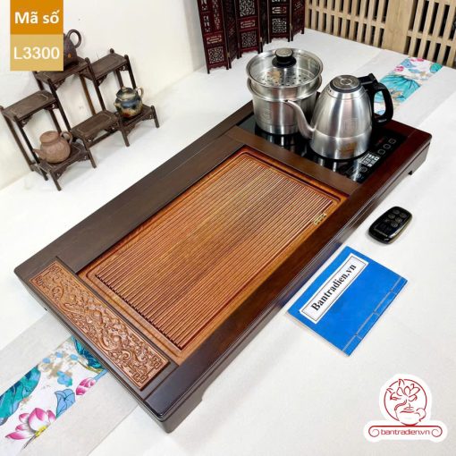 bàn trà điện thông minh đa năng cao cấp gỗ mun L3300