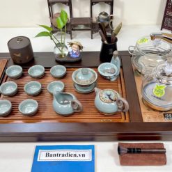 bàn trà điện thông minh đa năng cao cấp gỗ mun L3308