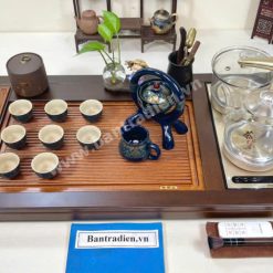 bàn trà điện thông minh đa năng cao cấp gỗ mun L3313