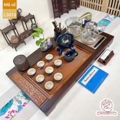bàn trà điện thông minh đa năng cao cấp gỗ mun L3313