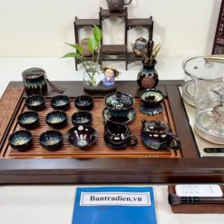 bàn trà điện thông minh đa năng cao cấp gỗ mun L3319