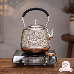 bếp đun nước tự động bằng bạc nguyên chất chế tác thủ công ABD701