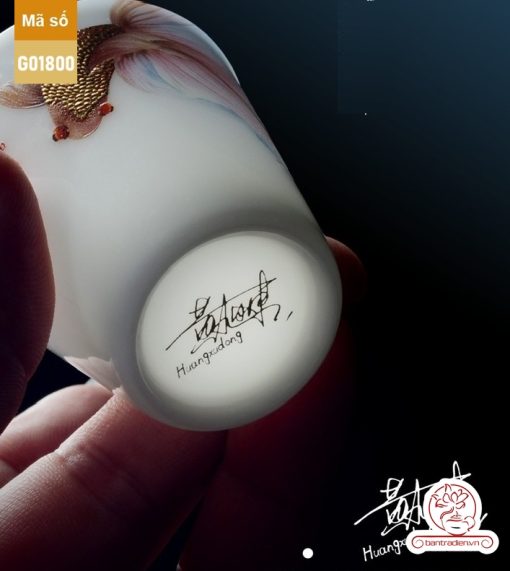 Bộ ấm trà cao cấp sứ trắng Bạch Ngọc Đức Hóa Ung Dung Tự Tại G01800