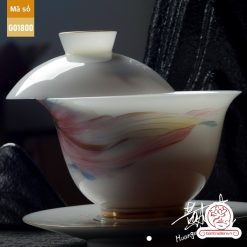 Bộ ấm trà cao cấp sứ trắng Bạch Ngọc Đức Hóa Ung Dung Tự Tại G01800