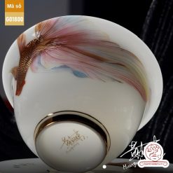 Bộ ấm trà cao cấp sứ trắng Bạch Ngọc Đức Hóa Ung Dung Tự Tại G01800