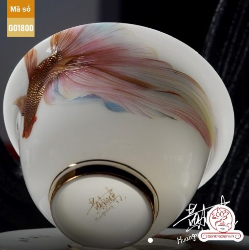 Bộ ấm trà cao cấp sứ trắng Bạch Ngọc Đức Hóa Ung Dung Tự Tại G01800