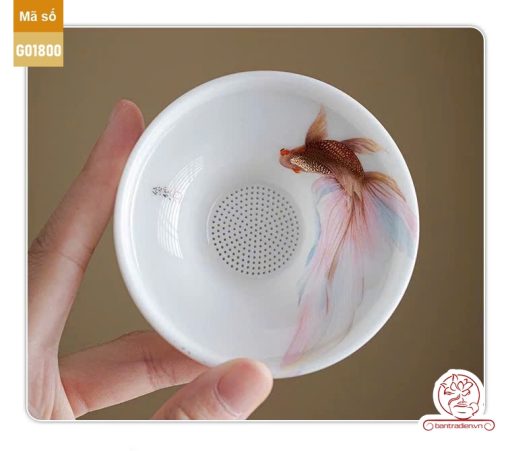 Bộ ấm trà cao cấp sứ trắng Bạch Ngọc Đức Hóa Ung Dung Tự Tại G01800
