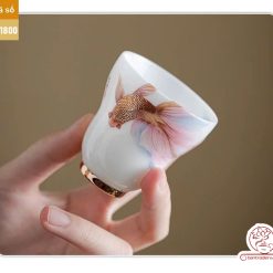 Bộ ấm trà cao cấp sứ trắng Bạch Ngọc Đức Hóa Ung Dung Tự Tại G01800