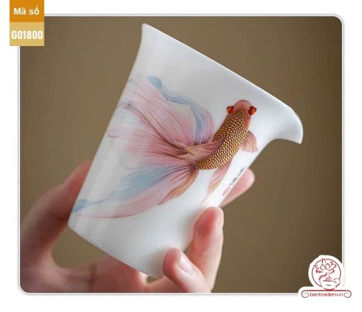 Bộ ấm trà cao cấp sứ trắng Bạch Ngọc Đức Hóa Ung Dung Tự Tại G01800