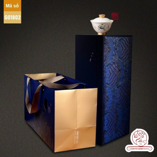 Bộ ấm trà cao cấp sứ trắng Dương Chi Bạch Ngọc Đức Hóa G01802