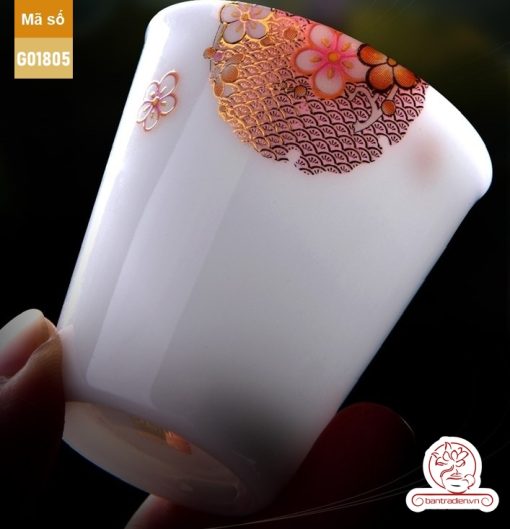 Bộ ấm trà cao cấp sứ trắng Bạch Ngọc Băng Tinh Đức Hóa Tứ Quý An Nhiên G01805
