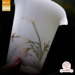 Bộ ấm trà cao cấp sứ trắng Bạch Ngọc Băng Tinh Đức Hóa Tứ Quý An Nhiên G01805