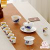 Bộ ấm trà cao cấp sứ trắng Bạch Ngọc Băng Ngưng Đức Hóa Ung Dung Tự Tại Cá Lam G01807