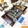 bộ bàn trà điện thông minh đa năng gỗ mặt đá có hộp để đồ B1801
