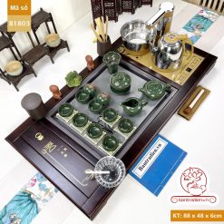 bộ bàn trà điện thông minh đa năng gỗ mặt đá có hộp để đồ B1801