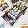 bộ bàn trà điện thông minh đa năng gỗ mặt đá có hộp để đồ B1806