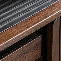 Xe trà di dộng gỗ óc chó tủ kệ trà kết hợp bàn pha trà đa năng cao cấp BX042