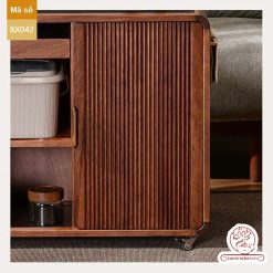 Xe trà di dộng gỗ óc chó tủ kệ trà kết hợp bàn pha trà đa năng cao cấp BX042
