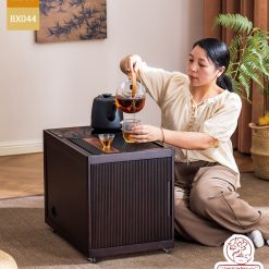 Xe trà di dộng kích thước bé gỗ óc chó tủ kệ trà kết hợp bàn pha trà đa năng cao cấp BX044