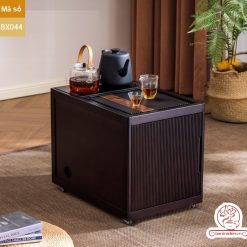 Xe trà di dộng kích thước bé gỗ óc chó tủ kệ trà kết hợp bàn pha trà đa năng cao cấp BX044