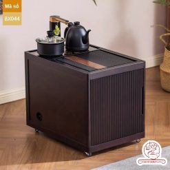 Xe trà di dộng kích thước bé gỗ óc chó tủ kệ trà kết hợp bàn pha trà đa năng cao cấp BX044