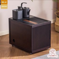 Xe trà di dộng kích thước bé gỗ óc chó tủ kệ trà kết hợp bàn pha trà đa năng cao cấp BX044