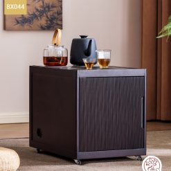 Xe trà di dộng kích thước bé gỗ óc chó tủ kệ trà kết hợp bàn pha trà đa năng cao cấp BX044