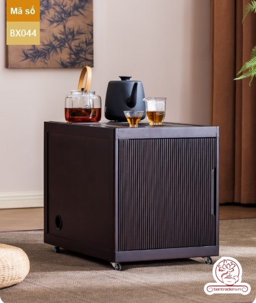 Xe trà di dộng kích thước bé gỗ óc chó tủ kệ trà kết hợp bàn pha trà đa năng cao cấp BX044