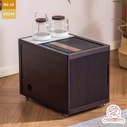 Xe trà di dộng kích thước bé gỗ óc chó tủ kệ trà kết hợp bàn pha trà đa năng cao cấp BX044