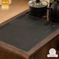 Xe trà di dộng gỗ óc chó tủ kệ trà kết hợp bàn pha trà đa năng cao cấp BX039