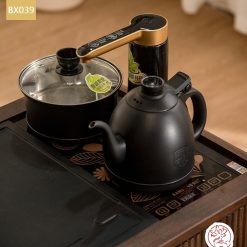 Xe trà di dộng gỗ óc chó tủ kệ trà kết hợp bàn pha trà đa năng cao cấp BX039