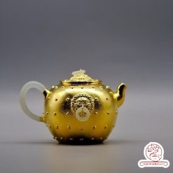 ấm bạc pha trà nguyên chất 999 mạ vàng 24K chế tác hoàn toàn thủ công cao cấp